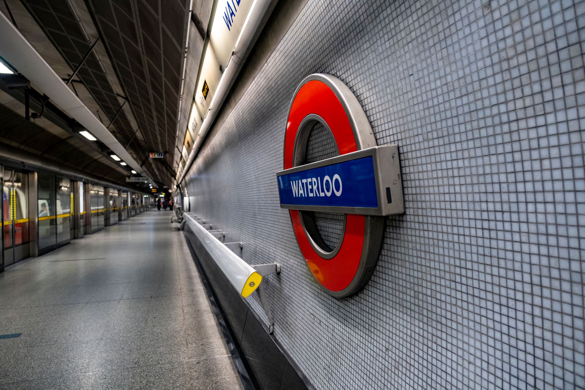 Busy London Underground platform, the main way visitors reach Notting Hill Carnival in west London