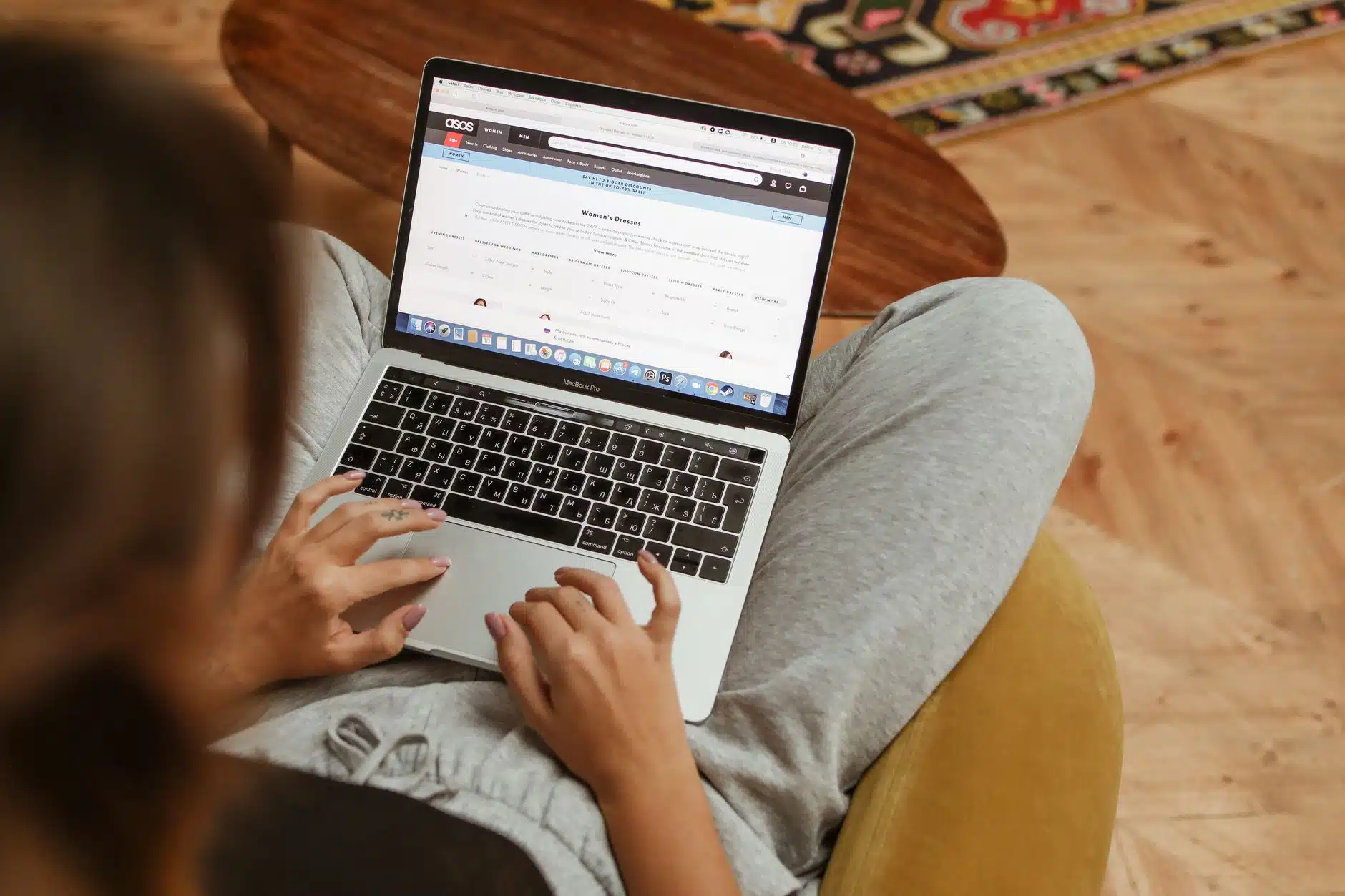 EU resident checking her online immigration status on a laptop at home