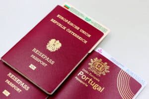 European passport and documents belonging to a UK resident with settled status