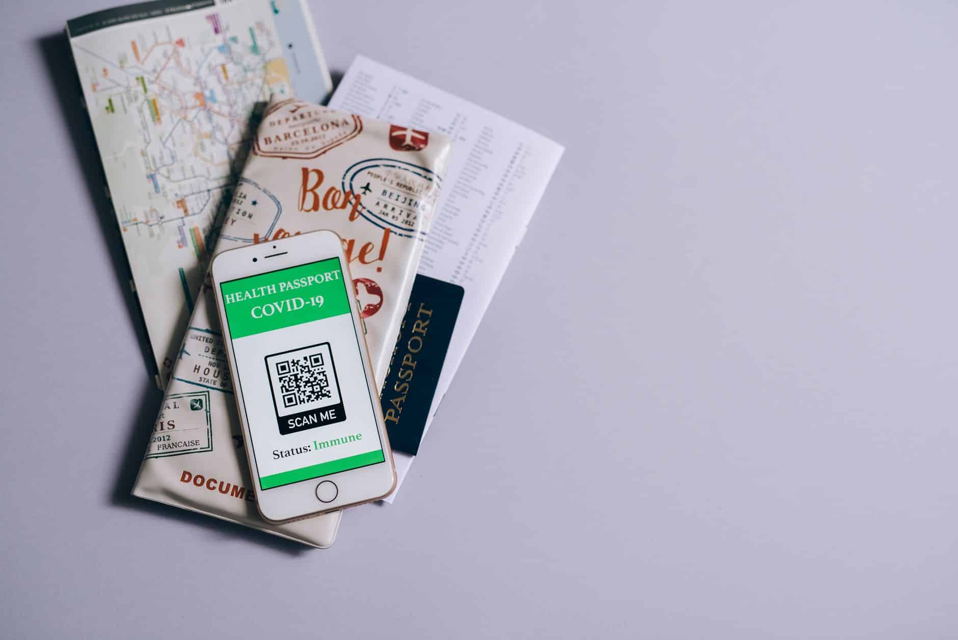 A smartphone scanning a passport chip by NFC during a UK ETA application